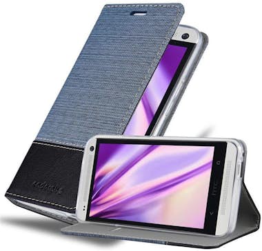 Cadorabo Funda Libro para HTC ONE M7 en AZUL OSCURO NEGRO - Cadorabo Funda Libro para HTC ONE M7 en AZUL OSCURO NEGRO -