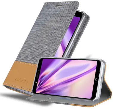 Cadorabo Funda Libro para BQ Aquaris C en GRIS CLARO MARRoN Cadorabo Funda Libro para BQ Aquaris C en GRIS CLARO MARRoN