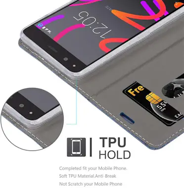 Cadorabo Funda Libro para BQ Aquaris M5 en AZUL OSCURO NEGR Cadorabo Funda Libro para BQ Aquaris M5 en AZUL OSCURO NEGR