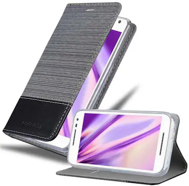 Cadorabo Funda Libro para Motorola MOTO G3 en GRIS NEGRO - Cadorabo Funda Libro para Motorola MOTO G3 en GRIS NEGRO -