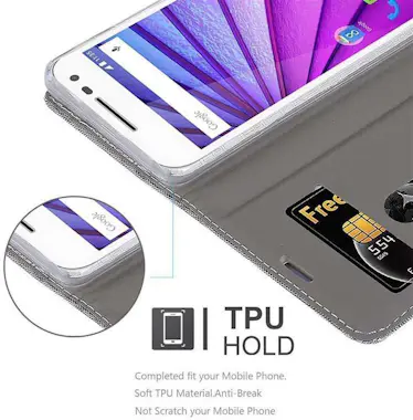 Cadorabo Funda Libro para Motorola MOTO G3 en GRIS NEGRO - Cadorabo Funda Libro para Motorola MOTO G3 en GRIS NEGRO -