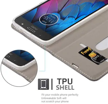 Cadorabo Funda Libro para Motorola MOTO G5S en GRIS NEGRO - Cadorabo Funda Libro para Motorola MOTO G5S en GRIS NEGRO -