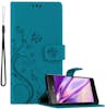 Cadorabo Funda Libro para Sony Xperia XZ1 en AZUL FLORAL ? Cadorabo Funda Libro para Sony Xperia XZ1 en AZUL FLORAL ?