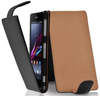 Cadorabo Funda para Sony Xperia Z1 COMPACT in NEGRO oXIDO - Cadorabo Funda para Sony Xperia Z1 COMPACT in NEGRO oXIDO -