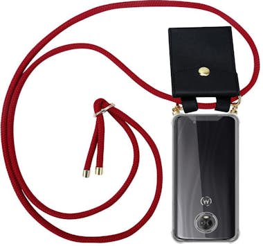 Cadorabo Funda con Cuerda para Motorola MOTO G6 PLUS en ROJ Cadorabo Funda con Cuerda para Motorola MOTO G6 PLUS en ROJ