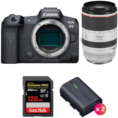 Canon EOS R5 + RF 70-200mm f/2.8L IS USM + SanDisk 128GB Canon EOS R5 + RF 70-200mm f/2.8L IS USM + SanDisk 128GB