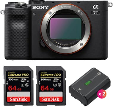 Sony Alpha a7C Cuerpo Negro + 2 SanDisk 64GB Extreme PR Sony Alpha a7C Cuerpo Negro + 2 SanDisk 64GB Extreme PR