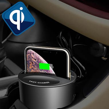 Avizar Cargador Móvil de Coche función QI puerto USB 2A / Avizar Cargador Móvil de Coche función QI puerto USB 2A /