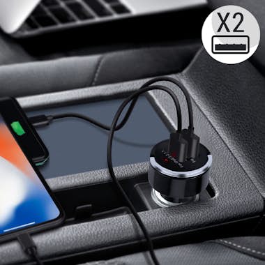 Avizar Cargador Móvil de Coche encendedor 2xUSB 3.1A + An Avizar Cargador Móvil de Coche encendedor 2xUSB 3.1A + An