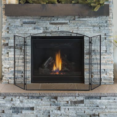 HOMCOM Biombo Chimenea de 3 Paneles Plegable con Bisagras HOMCOM Biombo Chimenea de 3 Paneles Plegable con Bisagras