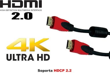 Cable HDMI RED versión 2.0 de 1 metro hasta 4k x 2k con Cable HDMI RED versión 2.0 de 1 metro hasta 4k x 2k con