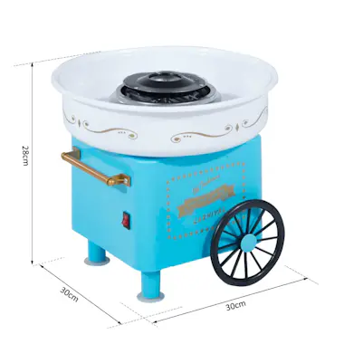 HOMCOM Máquina de Algodón de Azúcar Eléctrica Estilo Retr HOMCOM Máquina de Algodón de Azúcar Eléctrica Estilo Retr