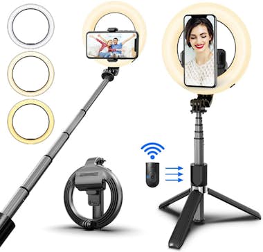 Klack Anillo de luz led con palo selfie L07 Klack Anillo de luz led con palo selfie L07