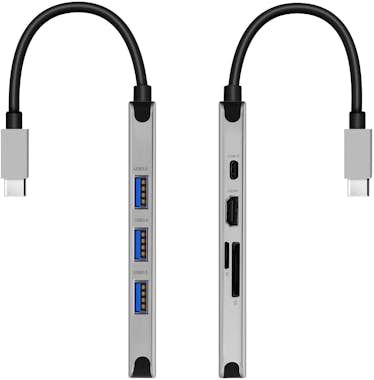 Swissten HUB 8 en 1 USB-C 3xUSB 1xUSB-C 1xHDMI 1xEthernet 1
