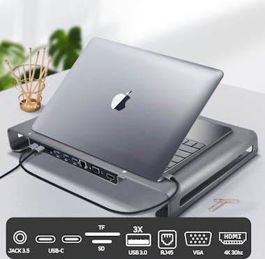 Swissten Hub USB-C Macbook / Laptop 10 en 1 Base integrada