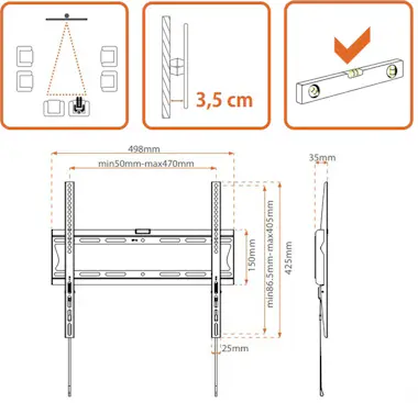 Metronic METRONIC Soporte TV fijo 42 - 55 / 106 - 140 Metronic METRONIC Soporte TV fijo 42 - 55 / 106 - 140