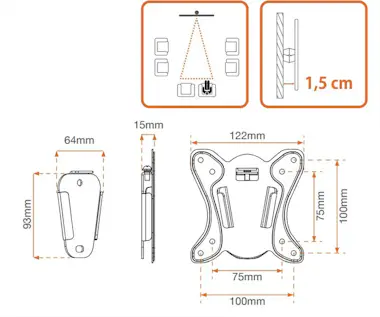 Metronic METRONIC Soporte TV fijo 13 - 28 / 33 - 71 cm Metronic METRONIC Soporte TV fijo 13 - 28 / 33 - 71 cm