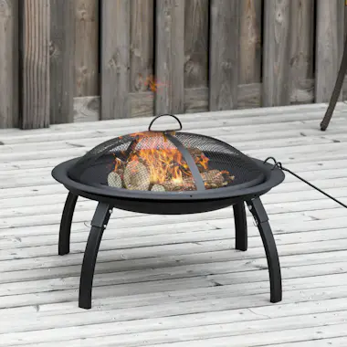 Outsunny Brasero Exterior Ø56 cm Chimenea Hoguera Portátil Outsunny Brasero Exterior Ø56 cm Chimenea Hoguera Portátil