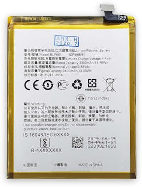 Movitek Bateria Oppo A3/CPH1837 | BLP-661 (3400mAh) / Capa Movitek Bateria Oppo A3/CPH1837 | BLP-661 (3400mAh) / Capa