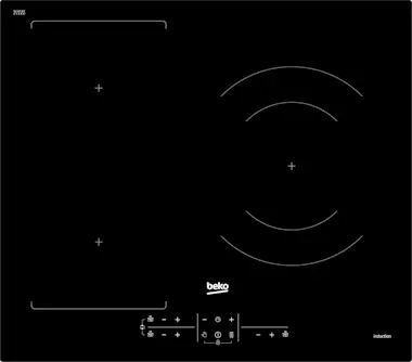 Beko HII63201FMT: 60cm Inducción Placa (3 zonas de Indu Beko HII63201FMT: 60cm Inducción Placa (3 zonas de Indu