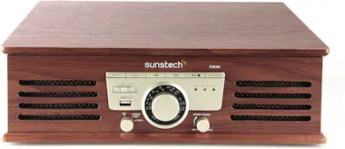 Sunstech PXR3 Tocadiscos 33 y 45 rpm USB FM marrón Sunstech PXR3 Tocadiscos 33 y 45 rpm USB FM marrón