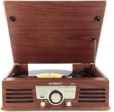 Sunstech PXR3 Tocadiscos 33 y 45 rpm USB FM marrón Sunstech PXR3 Tocadiscos 33 y 45 rpm USB FM marrón