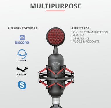 Trust Trust GXT 244 Buzz Negro, Rojo Micrófono para PC Trust Trust GXT 244 Buzz Negro, Rojo Micrófono para PC