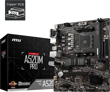 MSI MSI A520M PRO placa base AMD A520 Zócalo AM4 micro MSI MSI A520M PRO placa base AMD A520 Zócalo AM4 micro