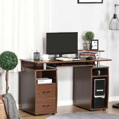 HOMCOM Mesa de Ordenador PC Mesa Escritorio con Múltiples HOMCOM Mesa de Ordenador PC Mesa Escritorio con Múltiples
