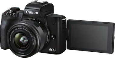 Canon EOS M50 Mark II Mirrorless de Canon en negro + obj Canon EOS M50 Mark II Mirrorless de Canon en negro + obj