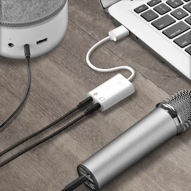 Avizar Tarjeta de sonido externa USB a Jack 3,5 mm para A Avizar Tarjeta de sonido externa USB a Jack 3,5 mm para A