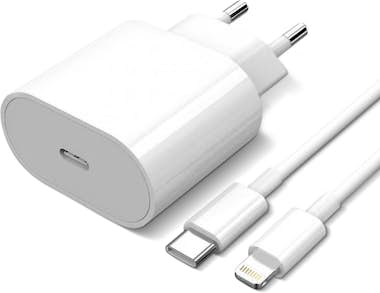 Apple Cargador Pared USB-C 20W + Cable Lightning Power D Apple Cargador Pared USB-C 20W + Cable Lightning Power D