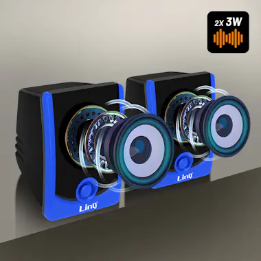 LinQ Altavoz Cable Jack 3,5mm 3W x 2 A2033 Azul LinQ Altavoz Cable Jack 3,5mm 3W x 2 A2033 Azul