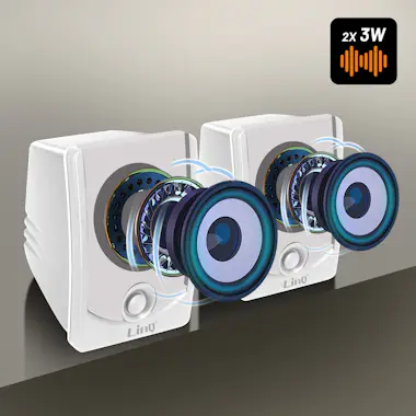 LinQ Altavoz Cable Jack 3,5mm 3W x 2 A2033 Blanco LinQ Altavoz Cable Jack 3,5mm 3W x 2 A2033 Blanco