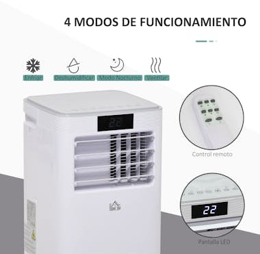 HOMCOM Aire Acondicionado Portátil 4 en 1 Refrigerador Ve HOMCOM Aire Acondicionado Portátil 4 en 1 Refrigerador Ve