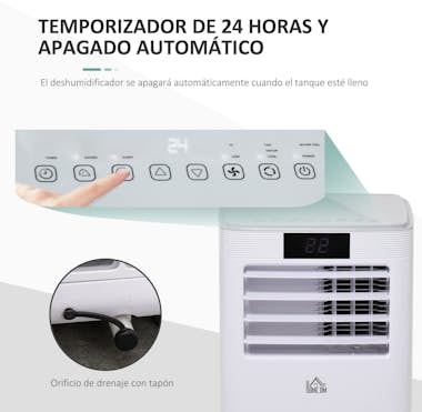 HOMCOM Aire Acondicionado Portátil 4 en 1 Refrigerador Ve HOMCOM Aire Acondicionado Portátil 4 en 1 Refrigerador Ve