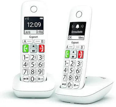 Gigaset Teléfono Inalámbrico DECT E290 DUO Blanco Gigaset Teléfono Inalámbrico DECT E290 DUO Blanco