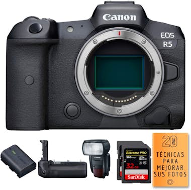 Canon R5 + BG-R10 + LP-E6NH + 600EX II-RT + 2 SanDisk 32