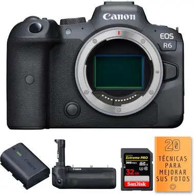 Canon R6 + BG-R10 + LP-E6NH + 1 SanDisk 32GB Extreme PRO Canon R6 + BG-R10 + LP-E6NH + 1 SanDisk 32GB Extreme PRO