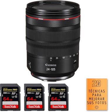 Canon RF 24-105 mm f/4L IS USM + 3 SanDisk 64GB Extreme Canon RF 24-105 mm f/4L IS USM + 3 SanDisk 64GB Extreme