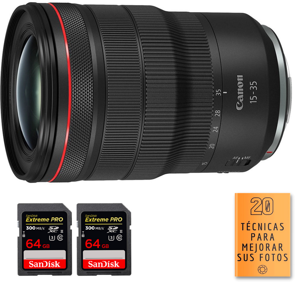 rf 15-35mm f28l is usm  2 sandisk 64gb extreme pro uhs-ii 300 mbs  pdf  pulgadas pulgadas20 tecnicas para mejor