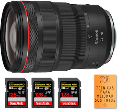 Canon RF 24-70 mm f/2,8L IS USM + 3 SanDisk 128GB Extrem Canon RF 24-70 mm f/2,8L IS USM + 3 SanDisk 128GB Extrem