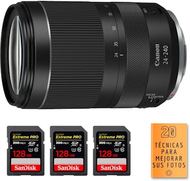 Canon RF 24-240 mm f/4-6,3 IS USM + 3 SanDisk 128GB Extr Canon RF 24-240 mm f/4-6,3 IS USM + 3 SanDisk 128GB Extr