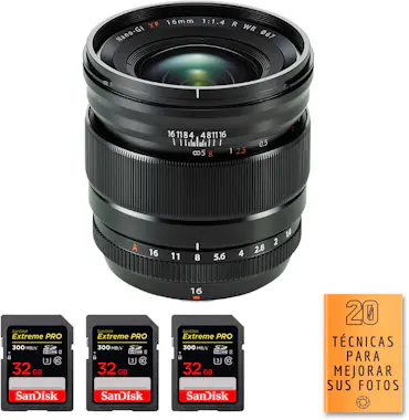 FujiFilm Fujifilm XF 16mm f/1.4 R WR + 3 SanDisk 32GB UHS-I FujiFilm Fujifilm XF 16mm f/1.4 R WR + 3 SanDisk 32GB UHS-I