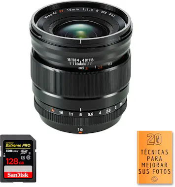 FujiFilm Fujifilm XF 16mm f/1.4 R WR + 1 SanDisk 128GB UHS- FujiFilm Fujifilm XF 16mm f/1.4 R WR + 1 SanDisk 128GB UHS-