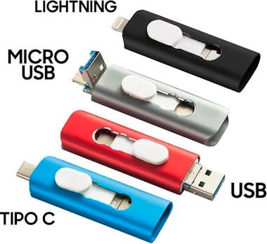 Cool Pen Drive USB x64 GB COOL (3 en 1) Lightning / Tip Cool Pen Drive USB x64 GB COOL (3 en 1) Lightning / Tip