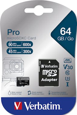 Verbatim Verbatim Pro memoria flash 64 GB MicroSDXC UHS Cla Verbatim Verbatim Pro memoria flash 64 GB MicroSDXC UHS Cla