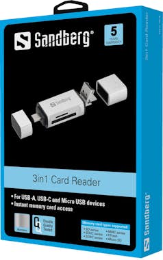 Sandberg Sandberg Card Reader USB-C+USB+MicroUSB Sandberg Sandberg Card Reader USB-C+USB+MicroUSB