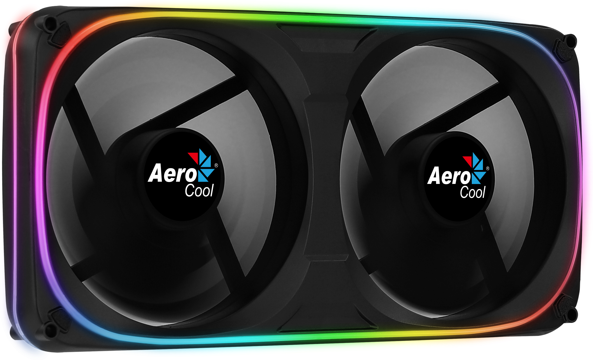 aerocool astro24 doble ventilador pc 12cm argb led soporte antivibracion negro