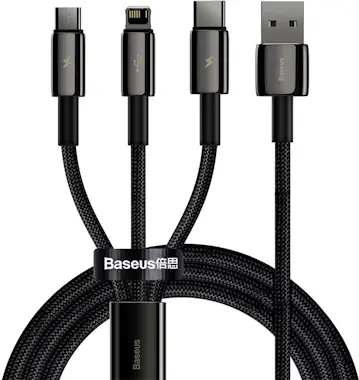 Baseus Baseus Tungsten Gold 3-in-1 cable USB 1,5 m USB 2. Baseus Baseus Tungsten Gold 3-in-1 cable USB 1,5 m USB 2.